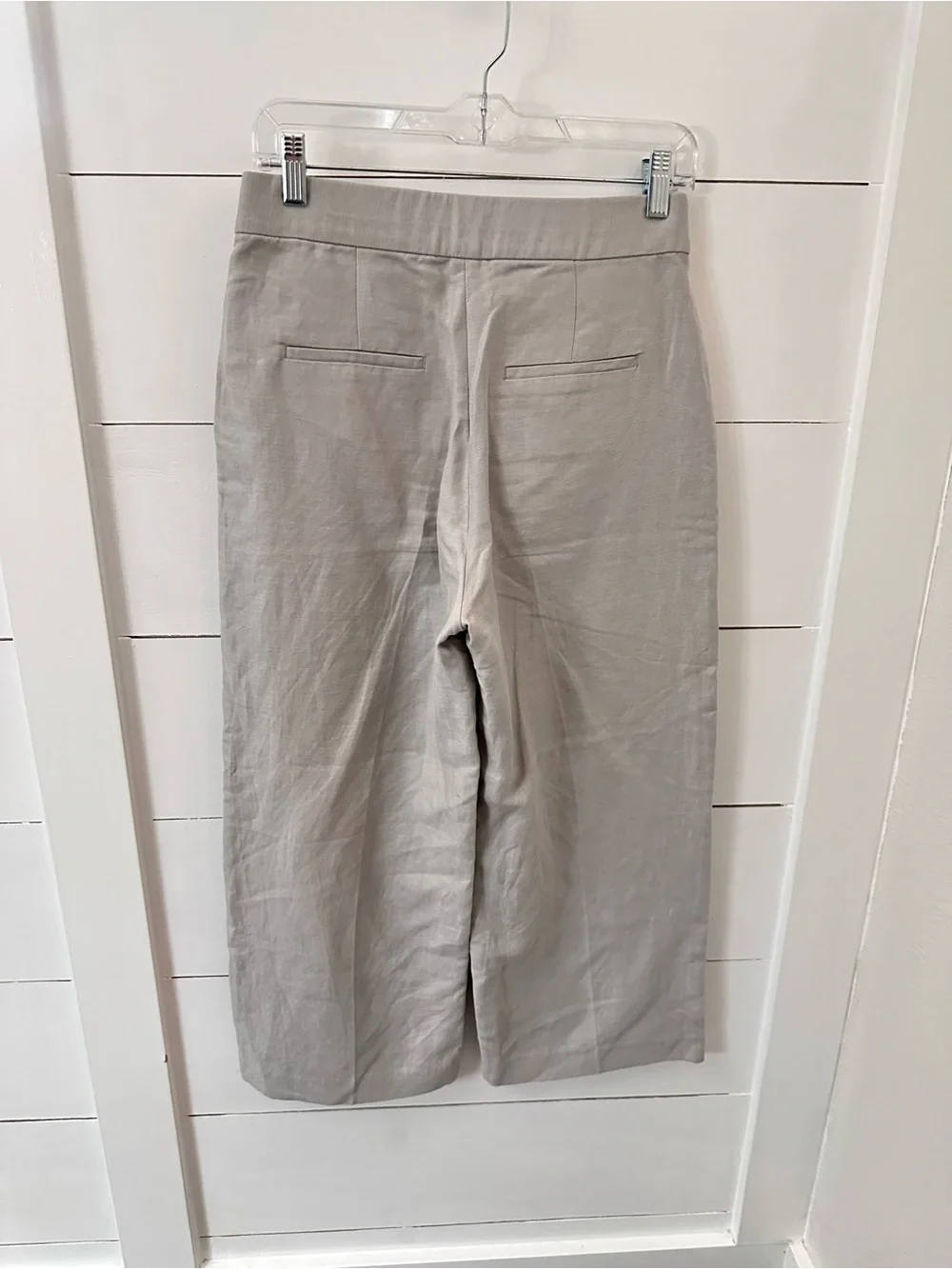 Aritzia Wilfred 2 Limitless grey linen blend wide leg classic boho chic coastal